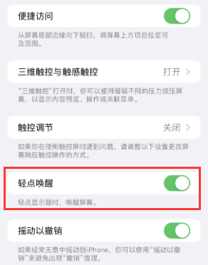 清新苹果授权维修站分享iPhone轻点无法唤醒怎么办 